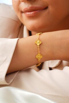 Fortune Bloom (Gold) – 925 Sterling Silver Bracelet