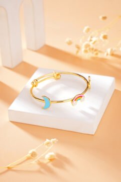 Happy Cloud (Gold) – 925 Sterling Silver Bangle